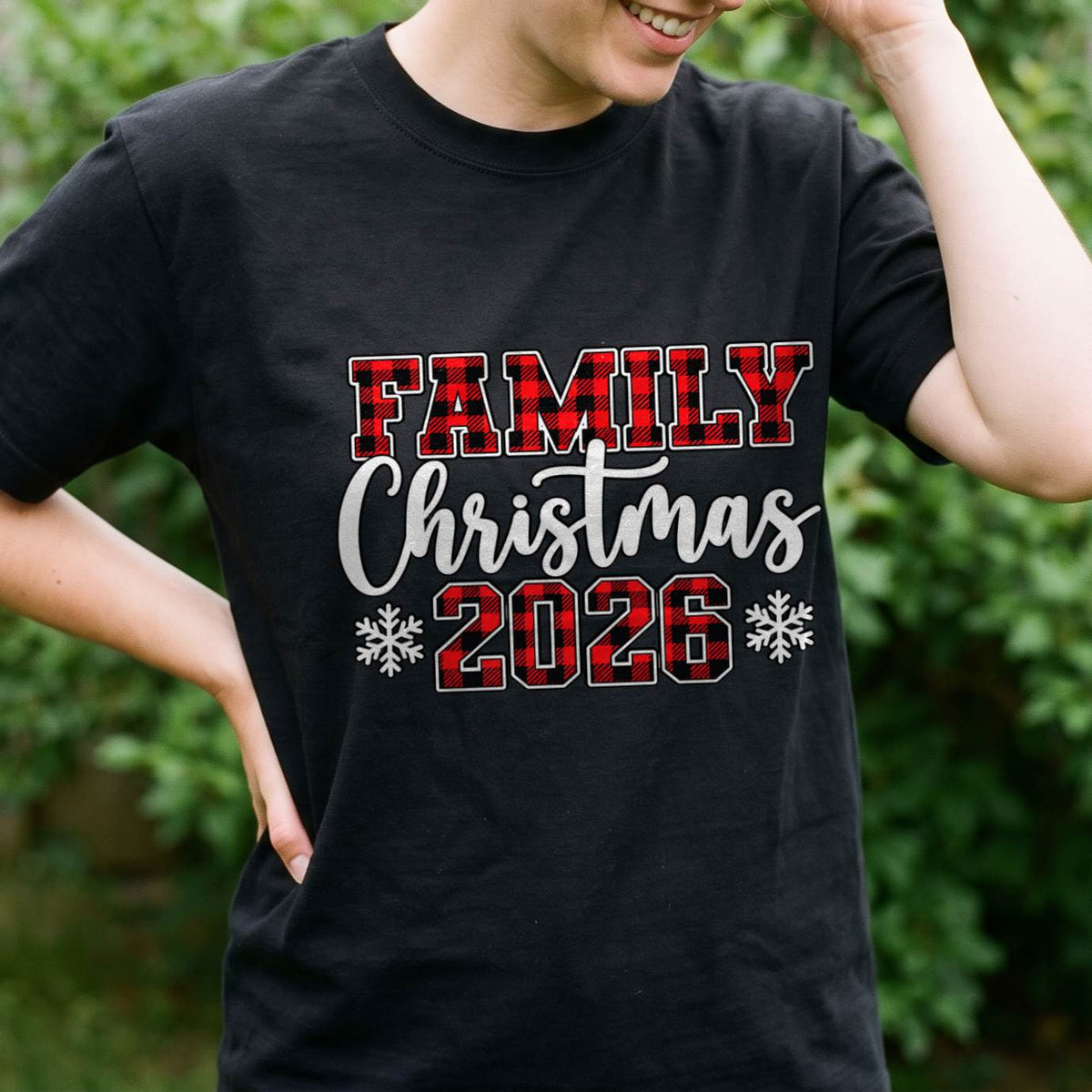Family Christmas Shirt 2026, Buffalo Plaid Holiday T-Shirt, Sweatshirt & Hoodie