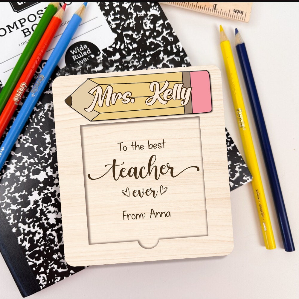Personalized Wooden Teacher Sticky Note Holder: Appreciation Gift - product image 4