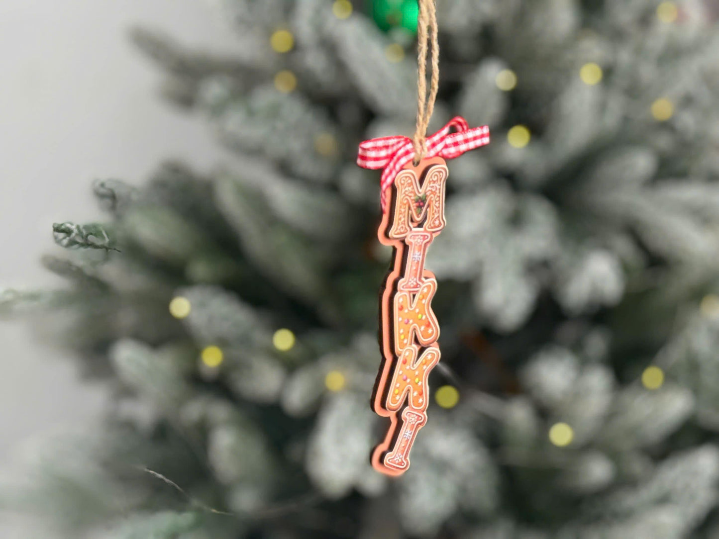 Personalized Gingerbread Letter Ornament 2026 | Custom 3D Name Tag | Kids Christmas Gift | Acrylic & Wood Layer Holiday Decor - product image 13
