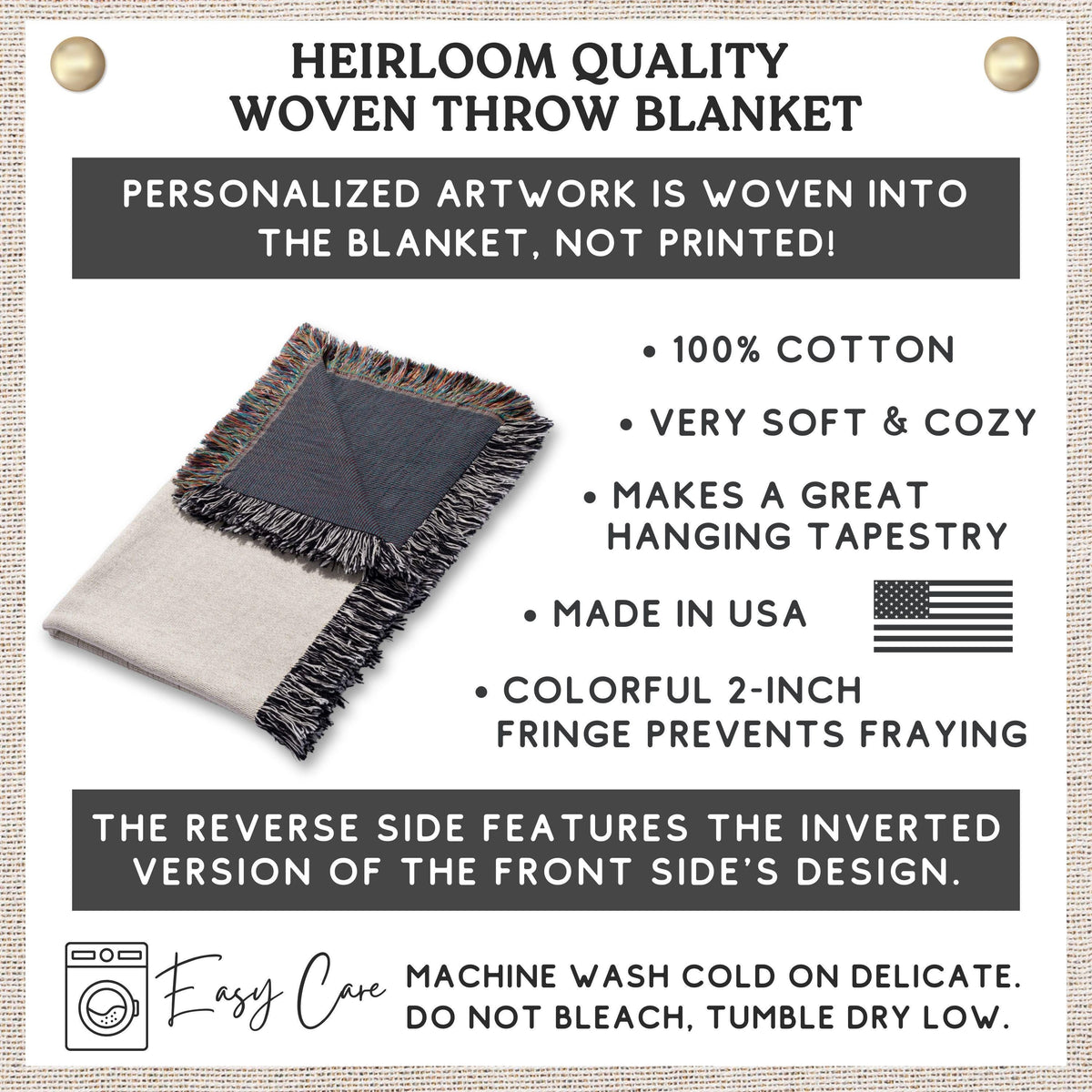 Personalized National Park Woven Blanket Outdoorsy Couple Wedding Gift Forest Scene Adventurous Hiking Cotton Anniversary Wildflower Names - product image 12