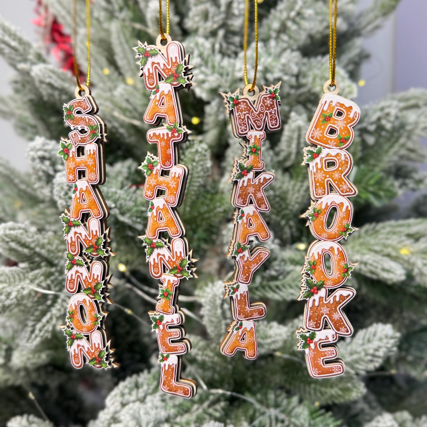 Personalized Kids Name Ornament, Custom Stocking Tag, Gingerbread Alphabet Ornament, Christmas Gifts For Kids, Kids Christmas Name Tag - product image 7