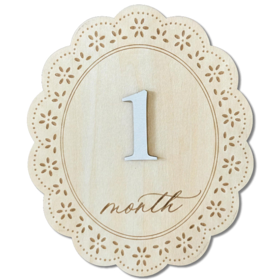 Baby Girl Monthly Milestone Signs, 1-12 Monthly Baby Milestone Girl, Newborn Photography Props Double-Sided, Nursery Decor for Girls (M03)