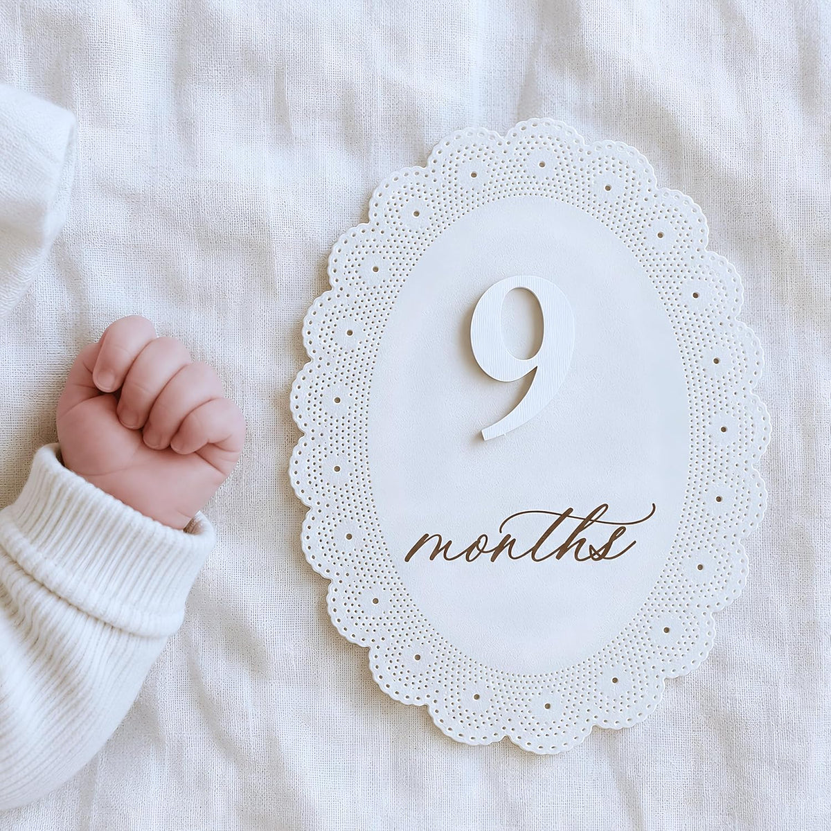 Baby Girl Monthly Milestone Signs, 1-12 Monthly Baby Milestone Girl, Newborn Photography Props Double-Sided, Nursery Decor for Girls (M10)
