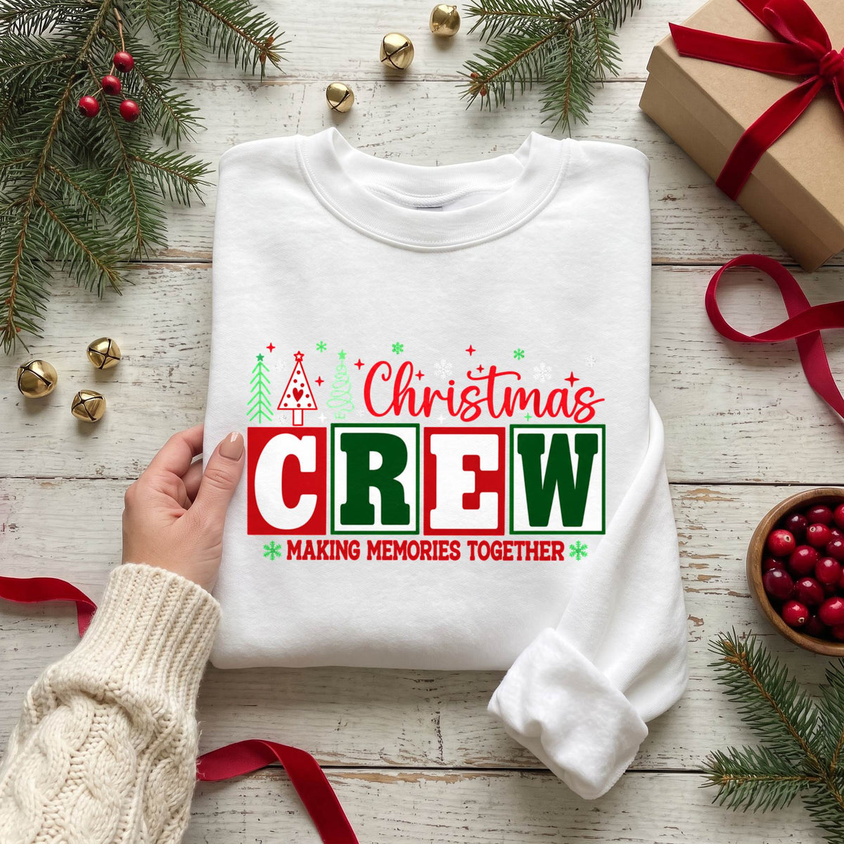 Personalized Christmas Crew Shirt, Custom Family Name T-Shirt, Sweatshirt & Hoodie, Unisex Holiday Gift