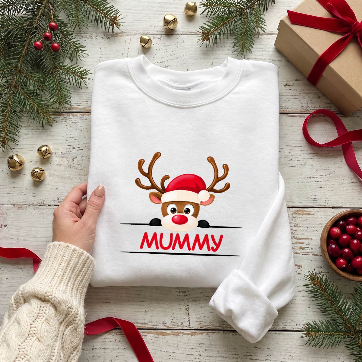 Mummy and Dad Reindeer Christmas Shirt, Matching Holiday T-Shirt, Sweatshirt & Hoodie