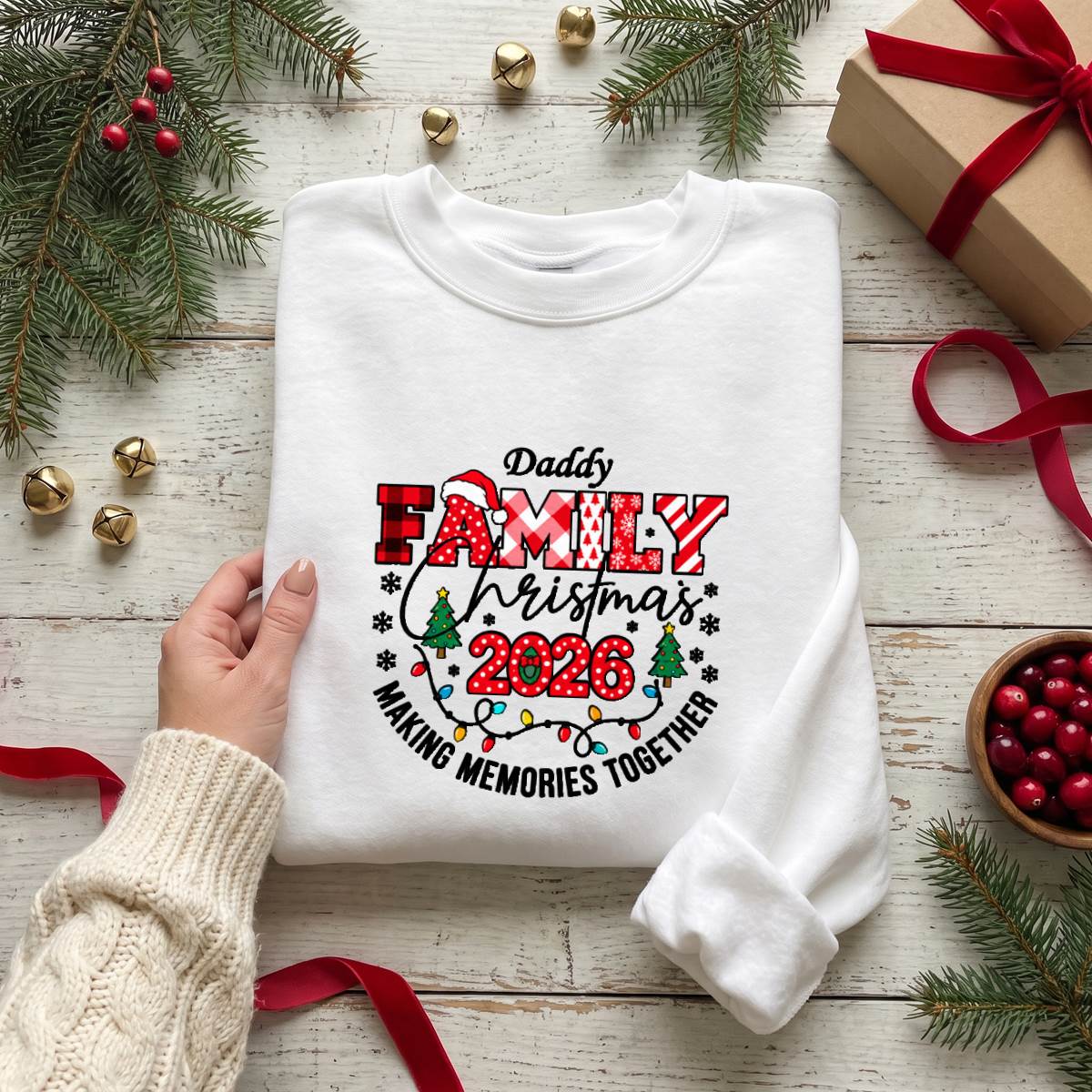 Mommy and Daddy Family Christmas Shirt, Matching Holiday T-Shirt, Sweatshirt & Hoodie