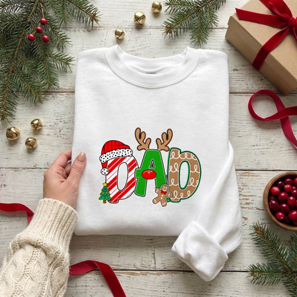 Personalize this Christmas varsity shirt with any name or short text. Available as a unisex T-shirt, sweatshirt or hoodie in sizes S–5XL.