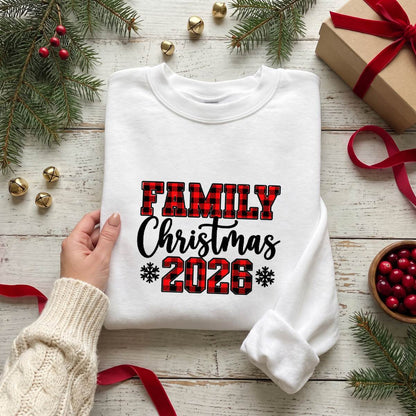Family Christmas Shirt 2026, Buffalo Plaid Holiday T-Shirt, Sweatshirt & Hoodie