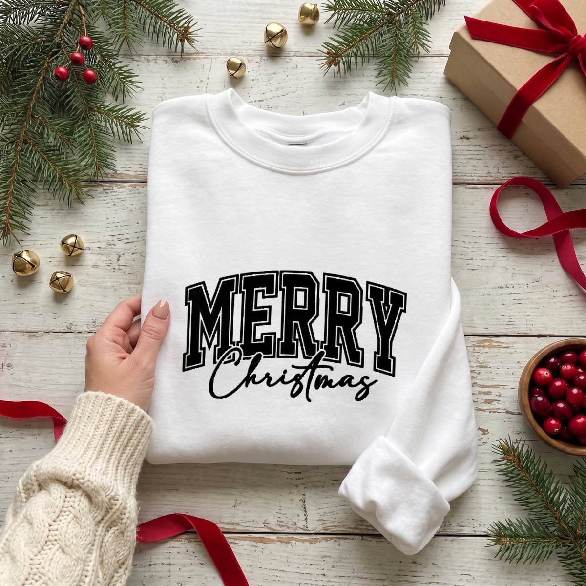 Personalized Name Christmas Varsity Shirt, Custom T-Shirt, Sweatshirt & Hoodie