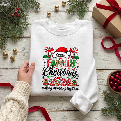 Personalized Family Christmas Shirt 2026, Custom Name T-Shirt, Sweatshirt & Hoodie, Unisex Holiday Gift