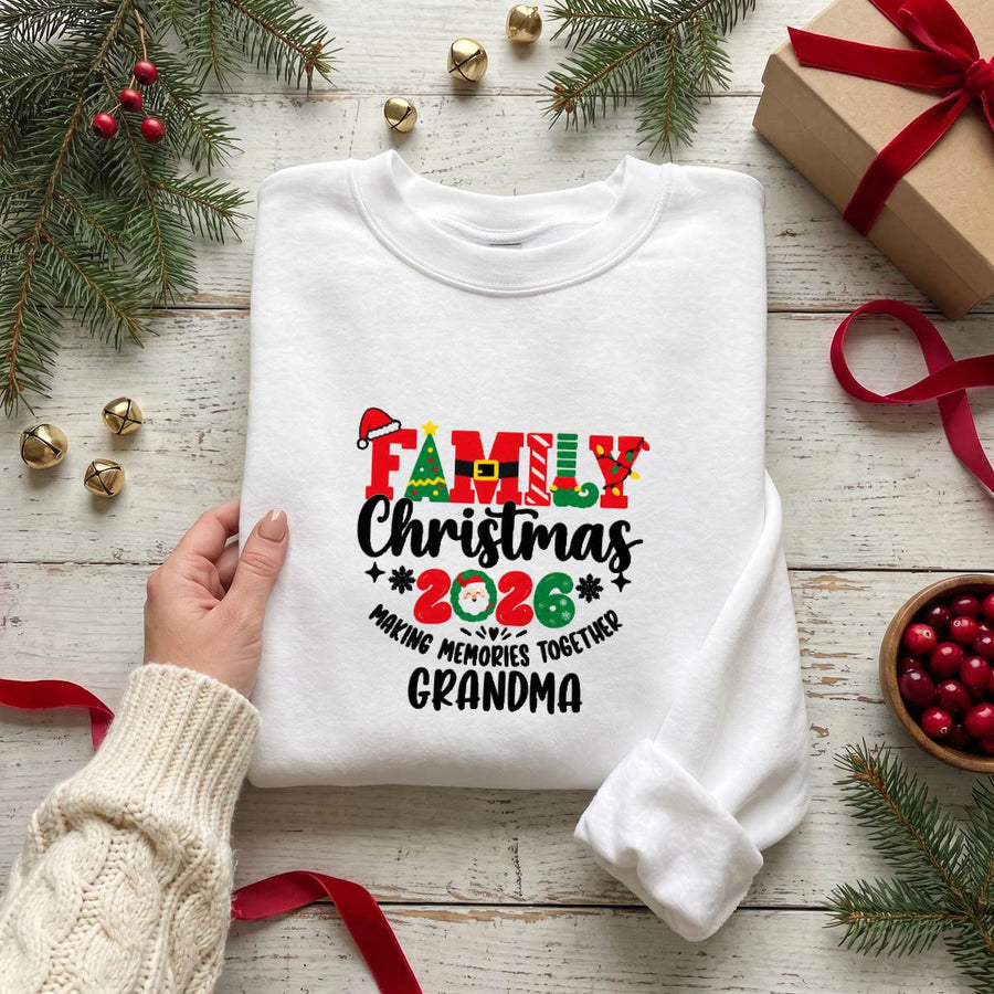 Personalized Family Christmas Shirt 2026, Custom Name Holiday T-Shirt, Sweatshirt & Hoodie