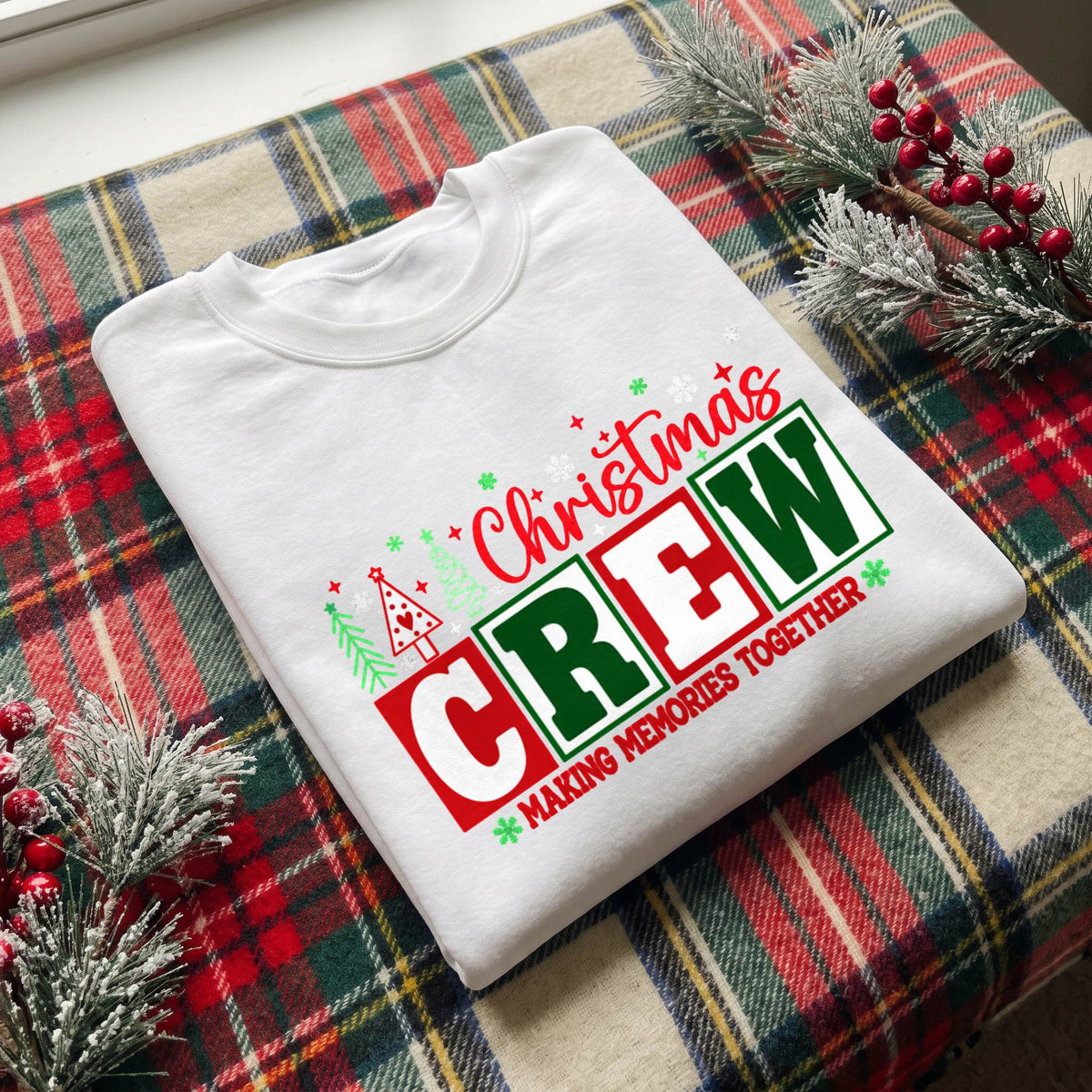 Personalized Christmas Crew Shirt, Custom Family Name T-Shirt, Sweatshirt & Hoodie, Unisex Holiday Gift