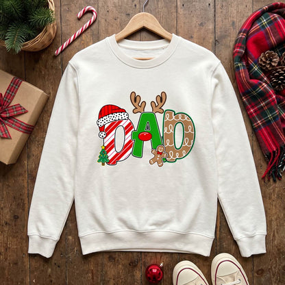 Personalize this Christmas varsity shirt with any name or short text. Available as a unisex T-shirt, sweatshirt or hoodie in sizes S–5XL.