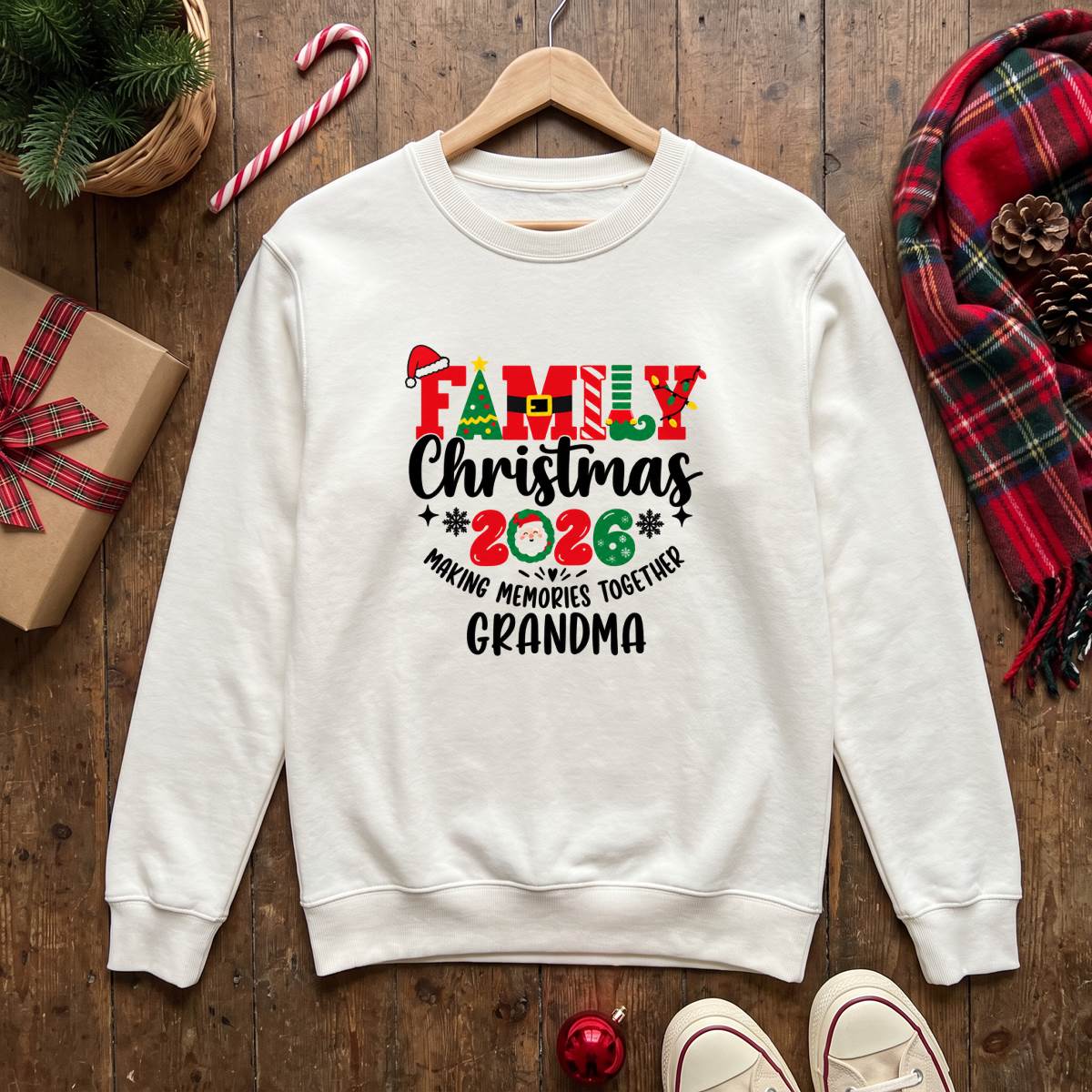 Personalized Family Christmas Shirt 2026, Custom Name Holiday T-Shirt, Sweatshirt & Hoodie