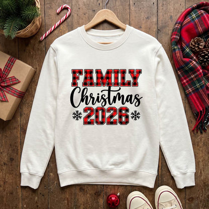 Family Christmas Shirt 2026, Buffalo Plaid Holiday T-Shirt, Sweatshirt & Hoodie
