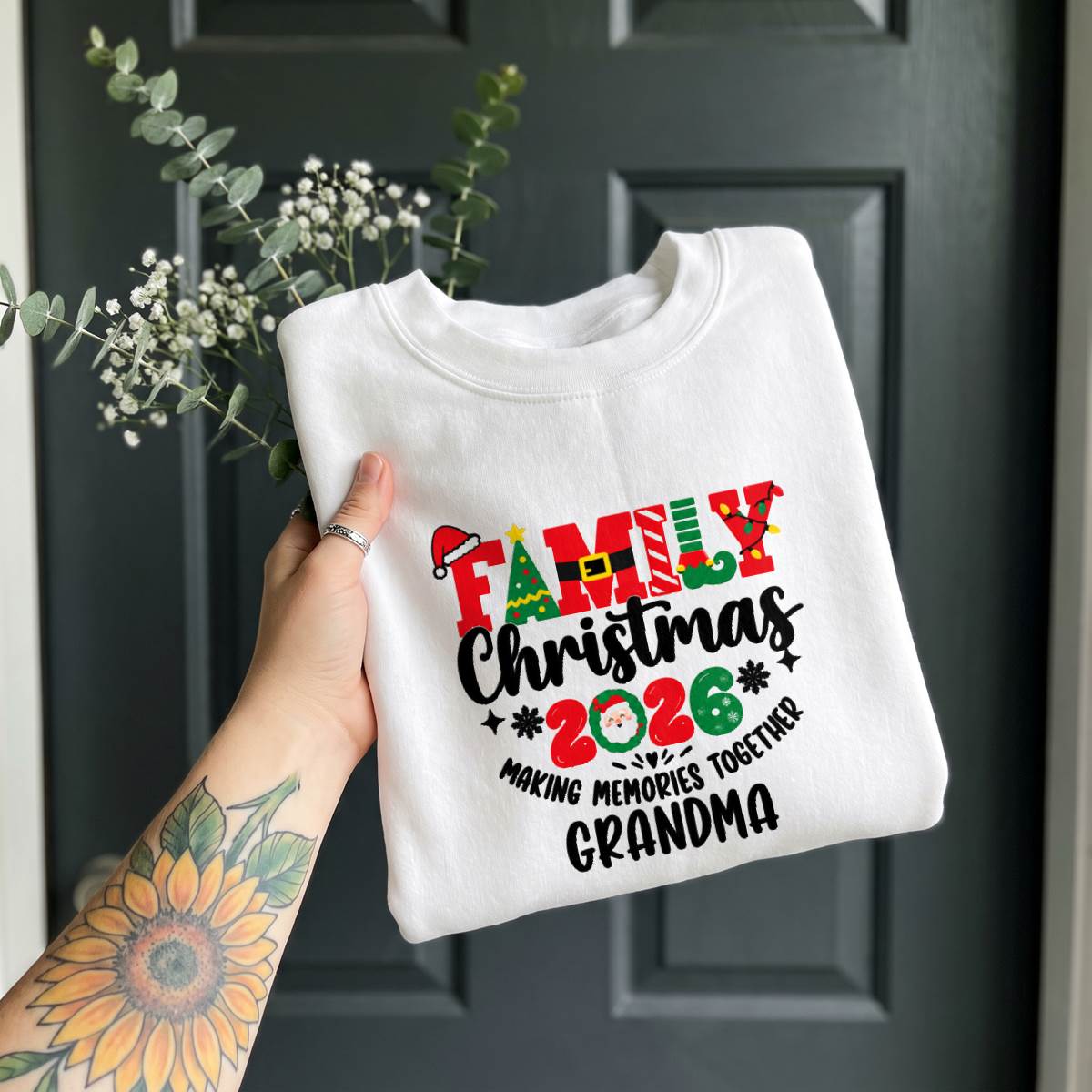 Personalized Family Christmas Shirt 2026, Custom Name Holiday T-Shirt, Sweatshirt & Hoodie
