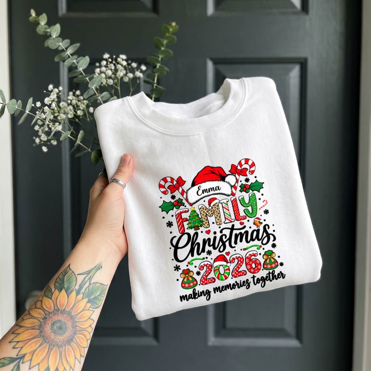 Personalized Family Christmas Shirt 2026, Custom Name T-Shirt, Sweatshirt & Hoodie, Unisex Holiday Gift