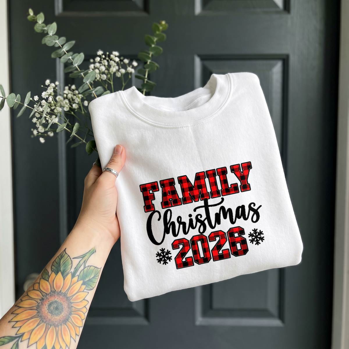 Family Christmas Shirt 2026, Buffalo Plaid Holiday T-Shirt, Sweatshirt & Hoodie