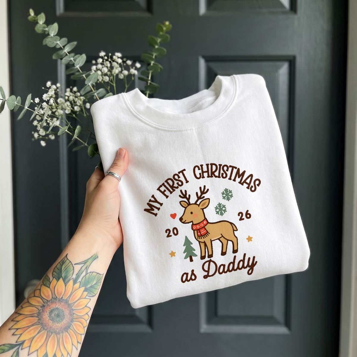 Personalized First Christmas as Mama or Daddy Shirt, Custom Holiday T-Shirt, Sweatshirt & Hoodie
