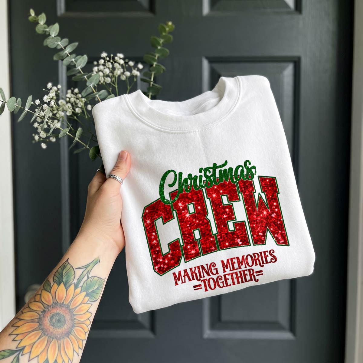 Personalized Christmas Crew Shirt, Custom Family Name T-Shirt, Sweatshirt & Hoodie, Unisex Holiday Gift