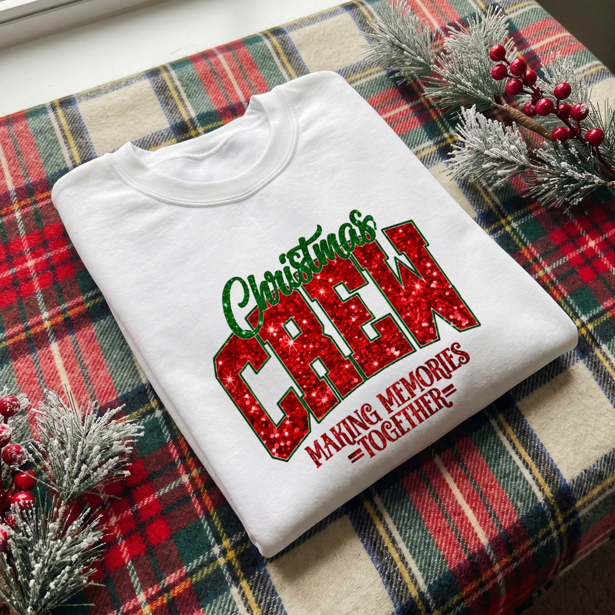 Personalized Christmas Crew Shirt, Custom Family Name T-Shirt, Sweatshirt & Hoodie, Unisex Holiday Gift