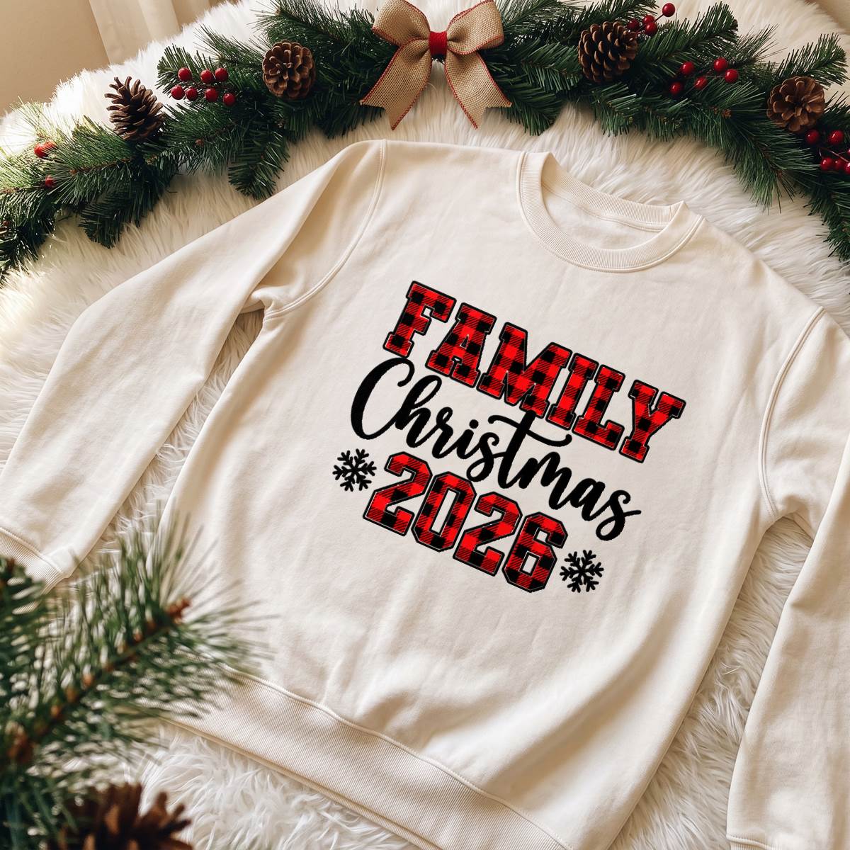 Family Christmas Shirt 2026, Buffalo Plaid Holiday T-Shirt, Sweatshirt & Hoodie