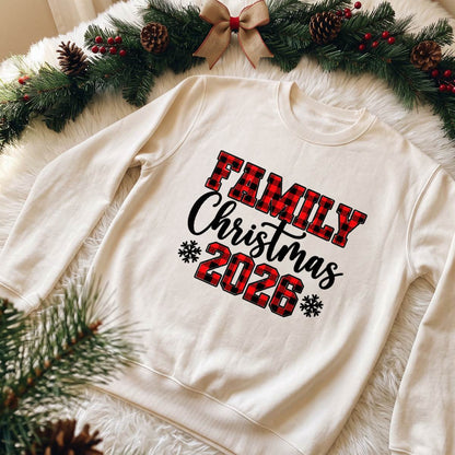 Family Christmas Shirt 2026, Buffalo Plaid Holiday T-Shirt, Sweatshirt & Hoodie