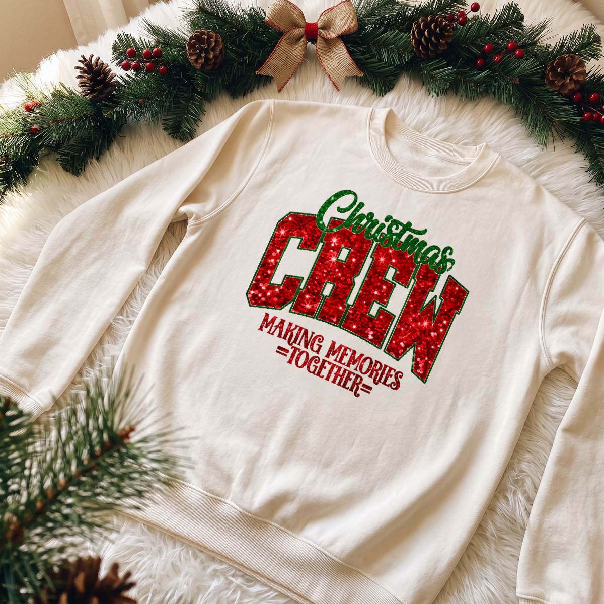 Personalized Christmas Crew Shirt, Custom Family Name T-Shirt, Sweatshirt & Hoodie, Unisex Holiday Gift