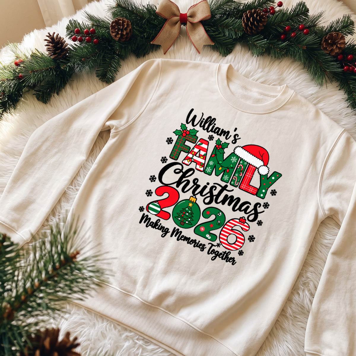 Personalized Family Christmas 2026 Shirt, Custom Name T-Shirt, Sweatshirt & Hoodie