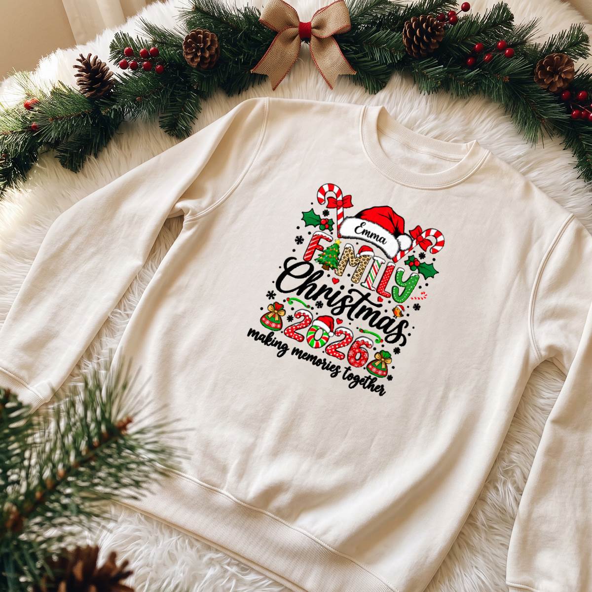 Personalized Family Christmas Shirt 2026, Custom Name T-Shirt, Sweatshirt & Hoodie, Unisex Holiday Gift