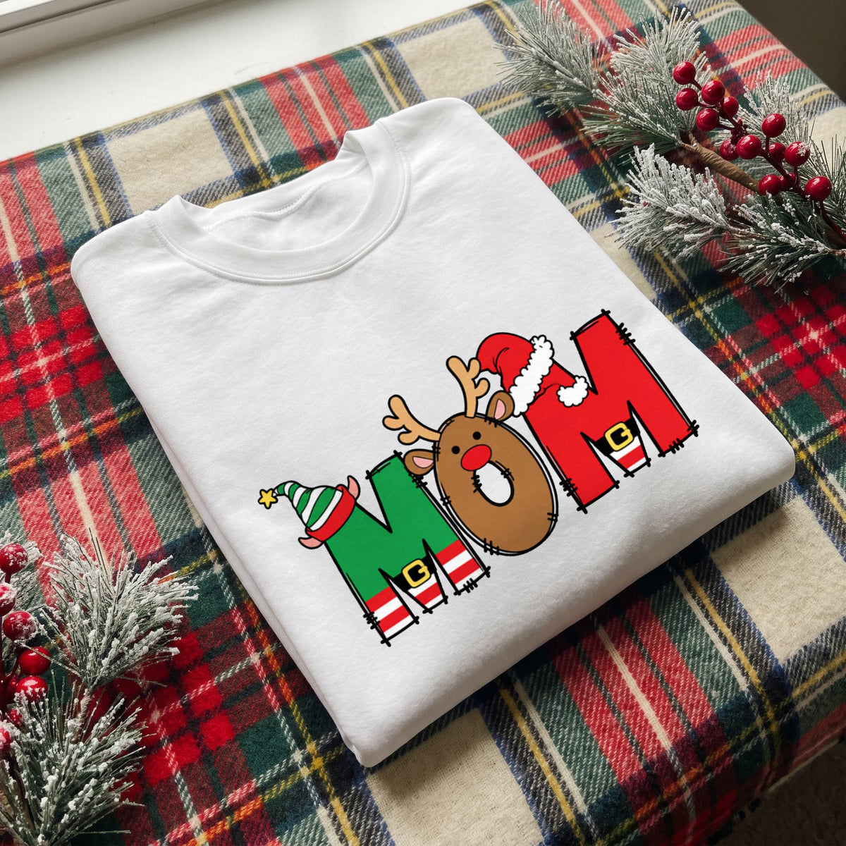Personalized Christmas Name Shirt, Custom Elf Santa Reindeer T-Shirt, Sweatshirt & Hoodie, Unisex Holiday Gift