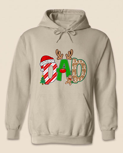 Personalize this Christmas varsity shirt with any name or short text. Available as a unisex T-shirt, sweatshirt or hoodie in sizes S–5XL.