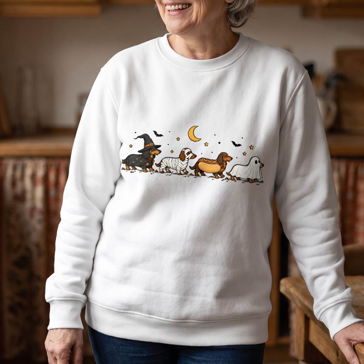 Dachshund Halloween Costume Parade Shirt, Funny Wiener Dog T-Shirt, Unisex Sweatshirt & Hoodie, Dog Lover Gift