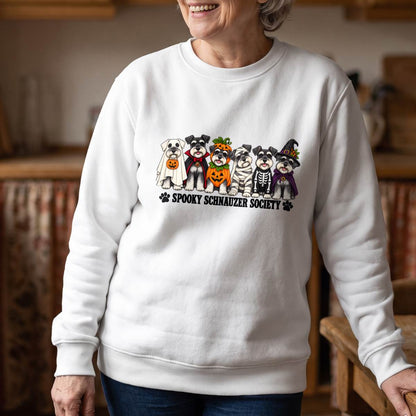 Spooky Schnauzer Society Halloween Shirt, Dog Lover T-Shirt, Unisex Sweatshirt & Hoodie, Halloween Gift