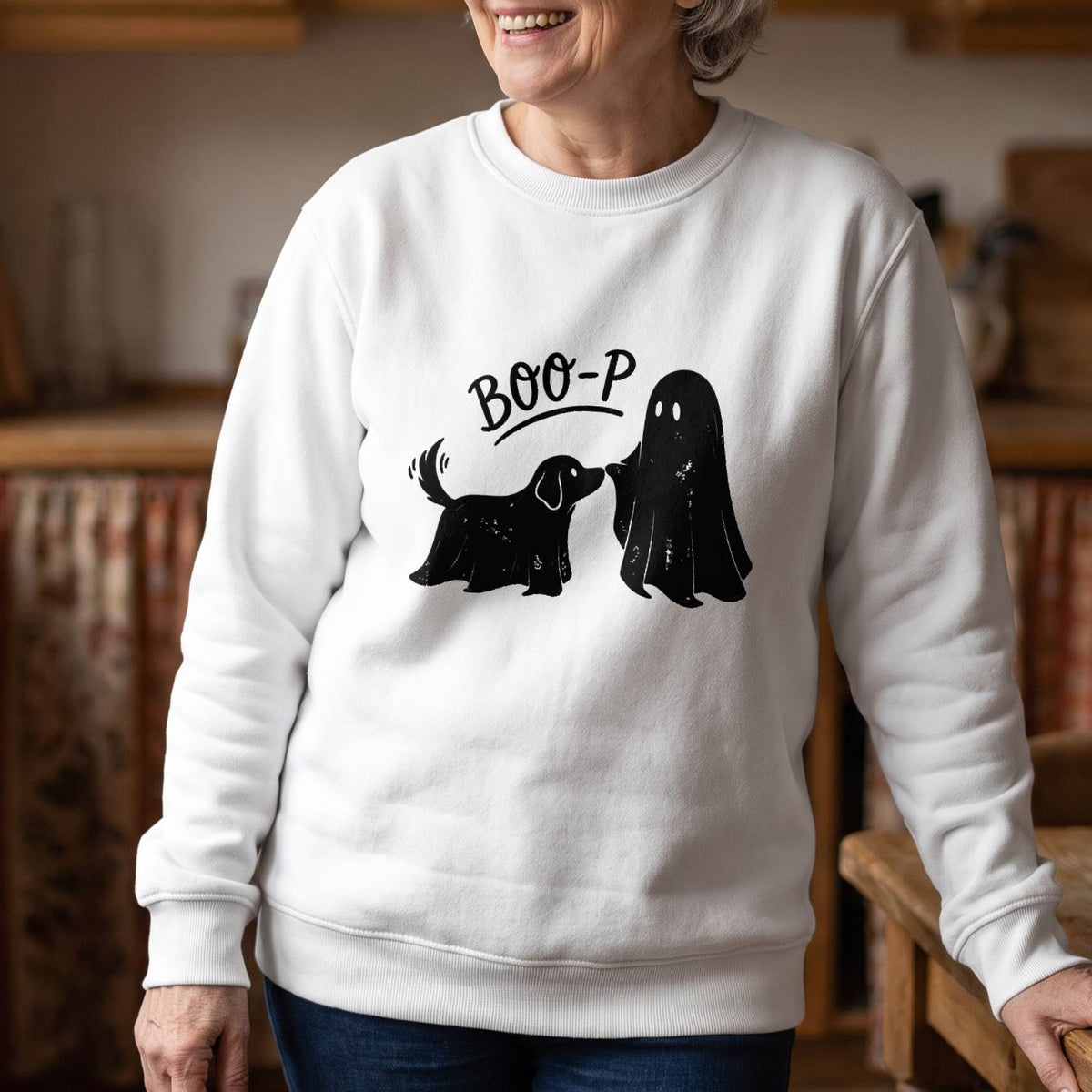 Funny Boo-P Halloween Dog Shirt, Cute Ghost Dog T-Shirt, Spooky Sweatshirt & Hoodie, Unisex Halloween Gift