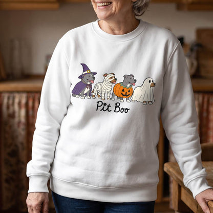 Pit Boo Pit Bull Halloween Shirt, Funny Dog Costume T-Shirt, Unisex Sweatshirt & Hoodie, Pitbull Lover Gift