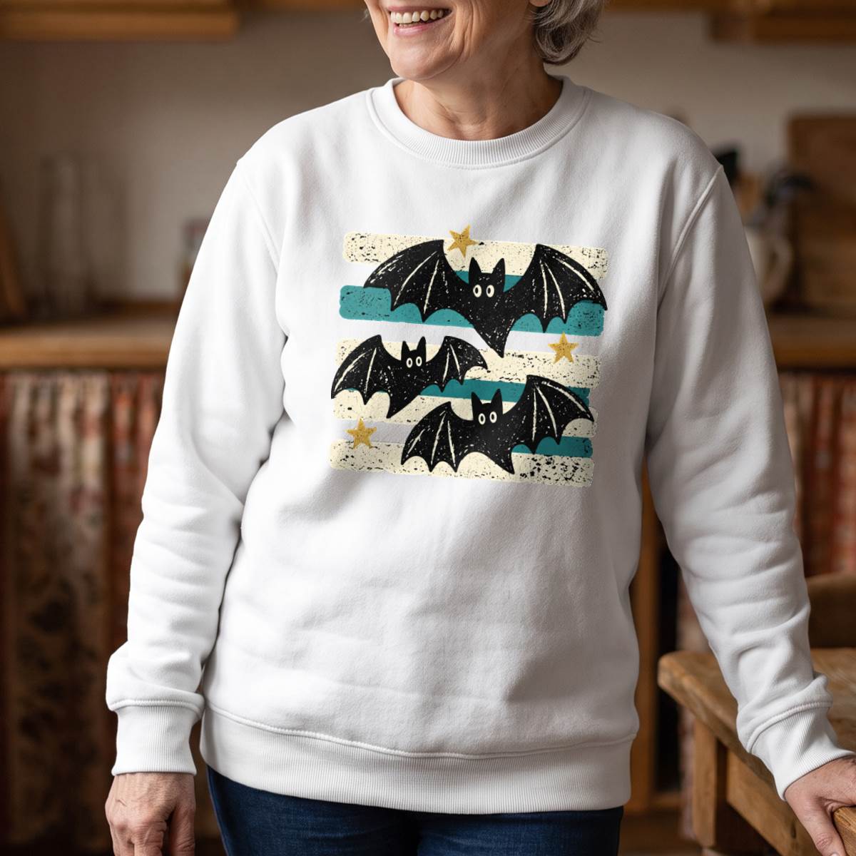 Retro Black Bat Halloween Shirt, Vintage Spooky T-Shirt, Sweatshirt & Hoodie, Halloween Gift
