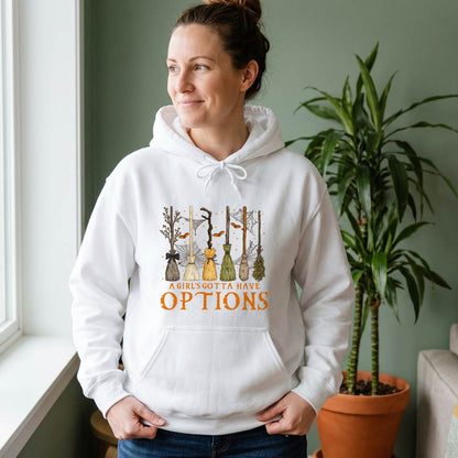 A Girl’s Gotta Have Options Witch Shirt, Halloween Broom T-Shirt, Sweatshirt & Hoodie