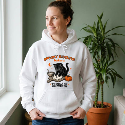 Spooky Biscuits Bakery Black Cat Halloween Shirt, Funny Baking Cat T-Shirt, Sweatshirt & Hoodie