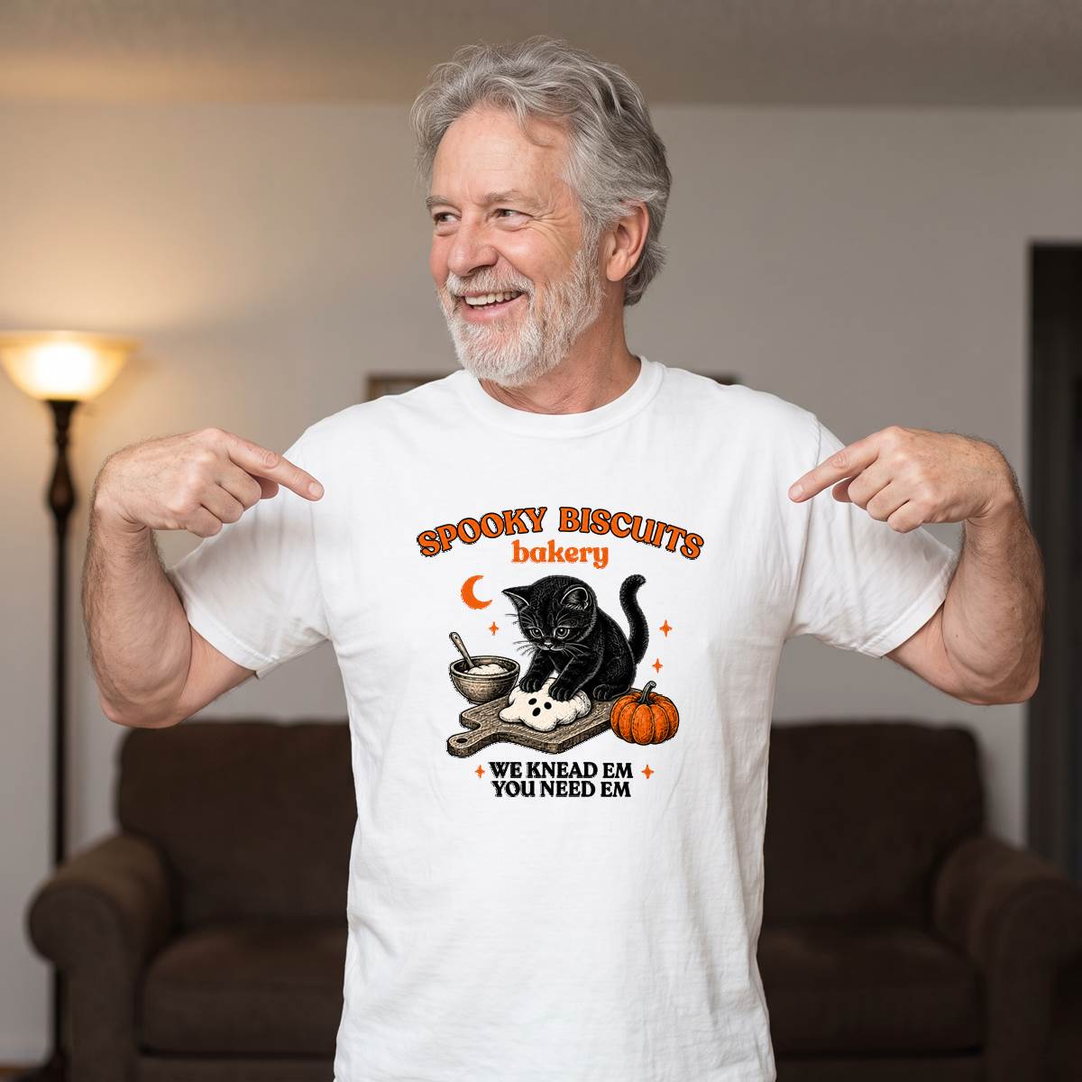 Spooky Biscuits Bakery Black Cat Halloween Shirt, Funny Baking Cat T-Shirt, Sweatshirt & Hoodie
