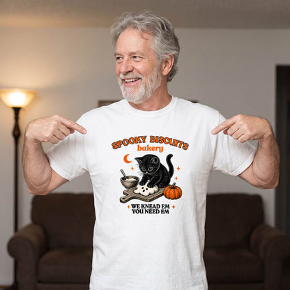 Spooky Biscuits Bakery Black Cat Halloween Shirt, Funny Baking Cat T-Shirt, Sweatshirt & Hoodie