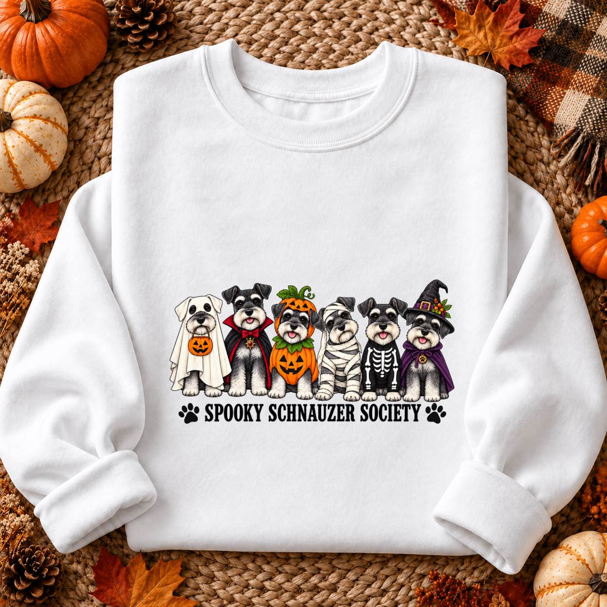 Spooky Schnauzer Society Halloween Shirt, Dog Lover T-Shirt, Unisex Sweatshirt & Hoodie, Halloween Gift