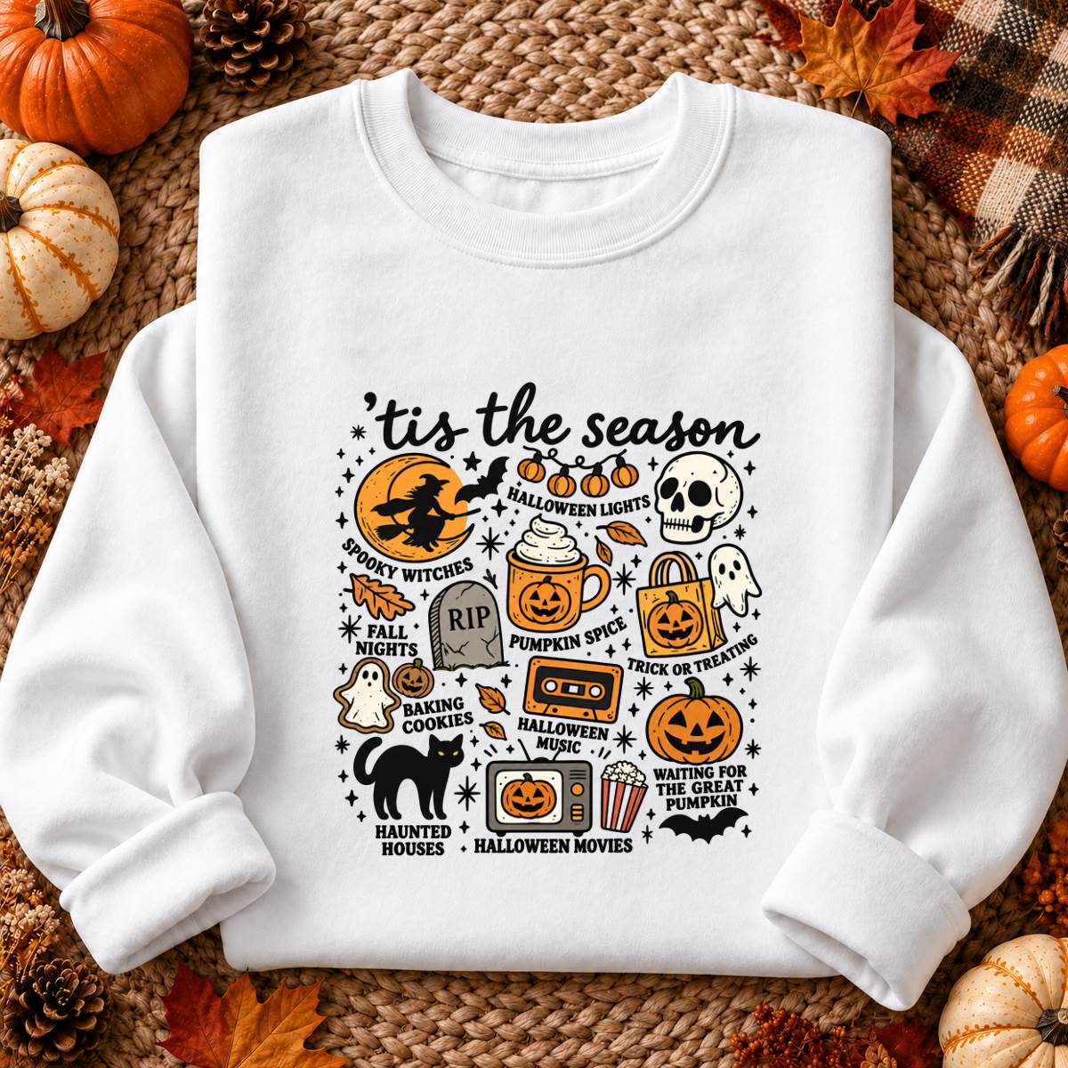 Tis the Season Halloween Shirt, Spooky Collage T-Shirt, Unisex Sweatshirt & Hoodie, Halloween Gift