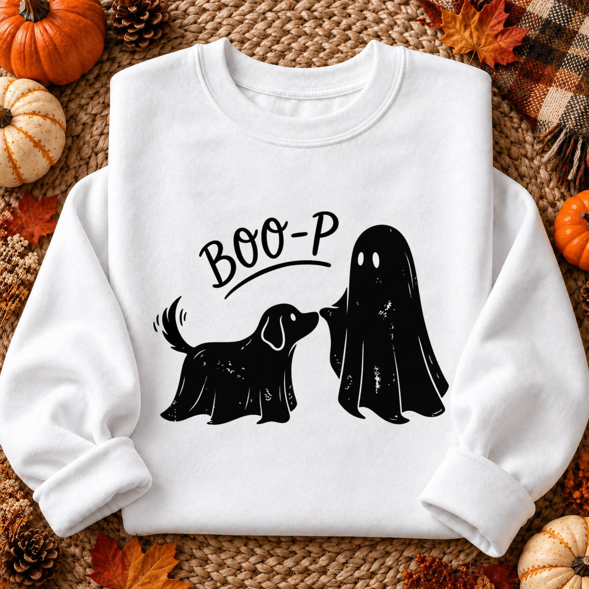 Funny Boo-P Halloween Dog Shirt, Cute Ghost Dog T-Shirt, Spooky Sweatshirt & Hoodie, Unisex Halloween Gift