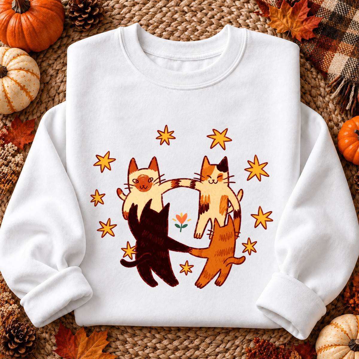 Cats Holding Paws Friendship Shirt, Cute Cat Lover T-Shirt, Sweatshirt & Hoodie, Best Friend Gift