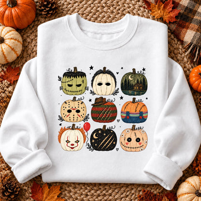 Vintage Horror Pumpkin Shirt, Spooky Monster Halloween T-Shirt, Retro Scary Sweatshirt & Hoodie, Unisex Fall Gift