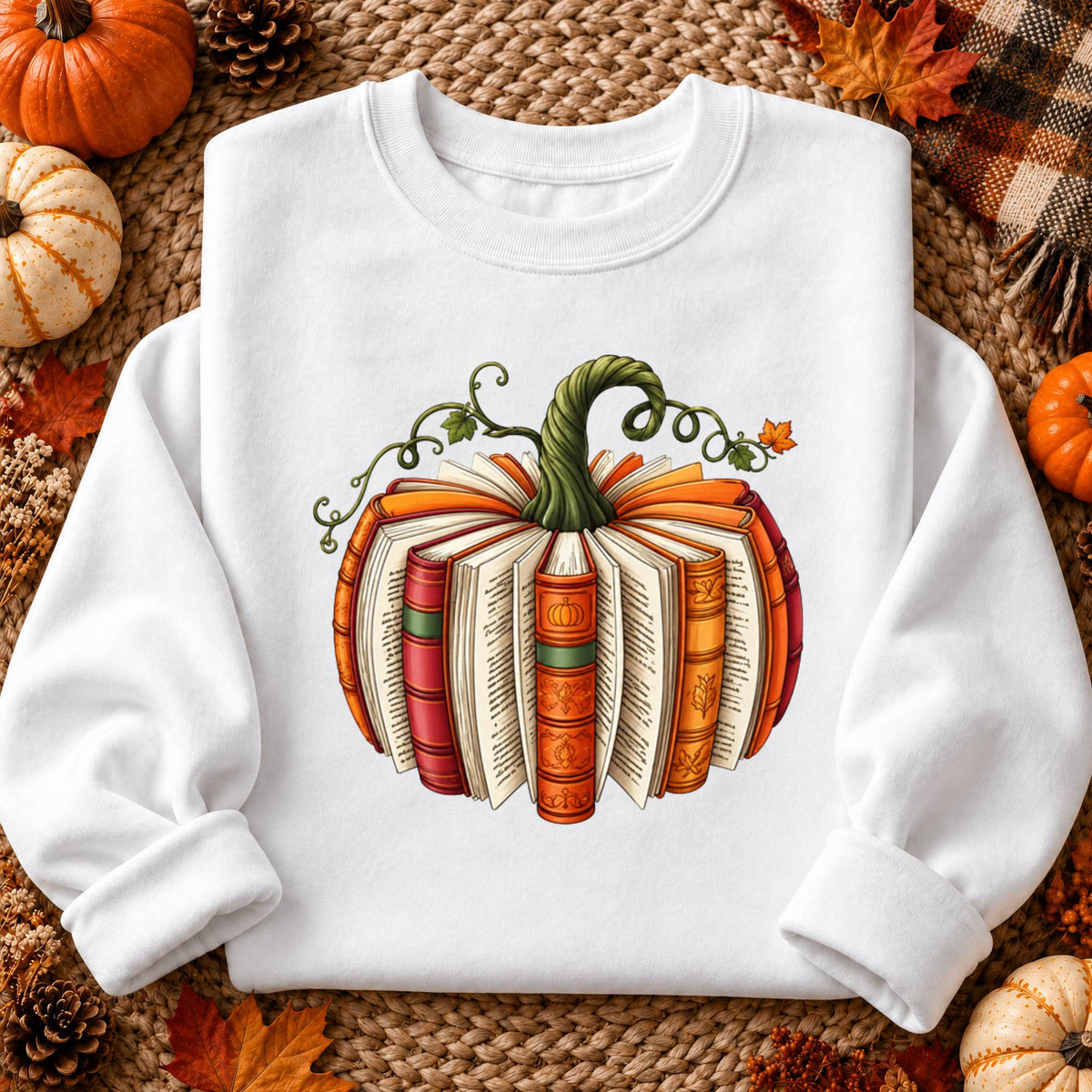 Book Pumpkin Shirt for Grandma & Grandpa, Fall Book Lover T-Shirt