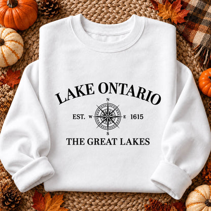 Lake Ontario The Great Lakes Shirt, Vintage Compass T-Shirt, Unisex Sweatshirt & Hoodie, Lake Lover Gift
