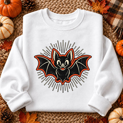 Vintage Bat Halloween Shirt, Cute Retro Bat T-Shirt, Spooky Season Sweatshirt & Hoodie, Unisex Halloween Gift