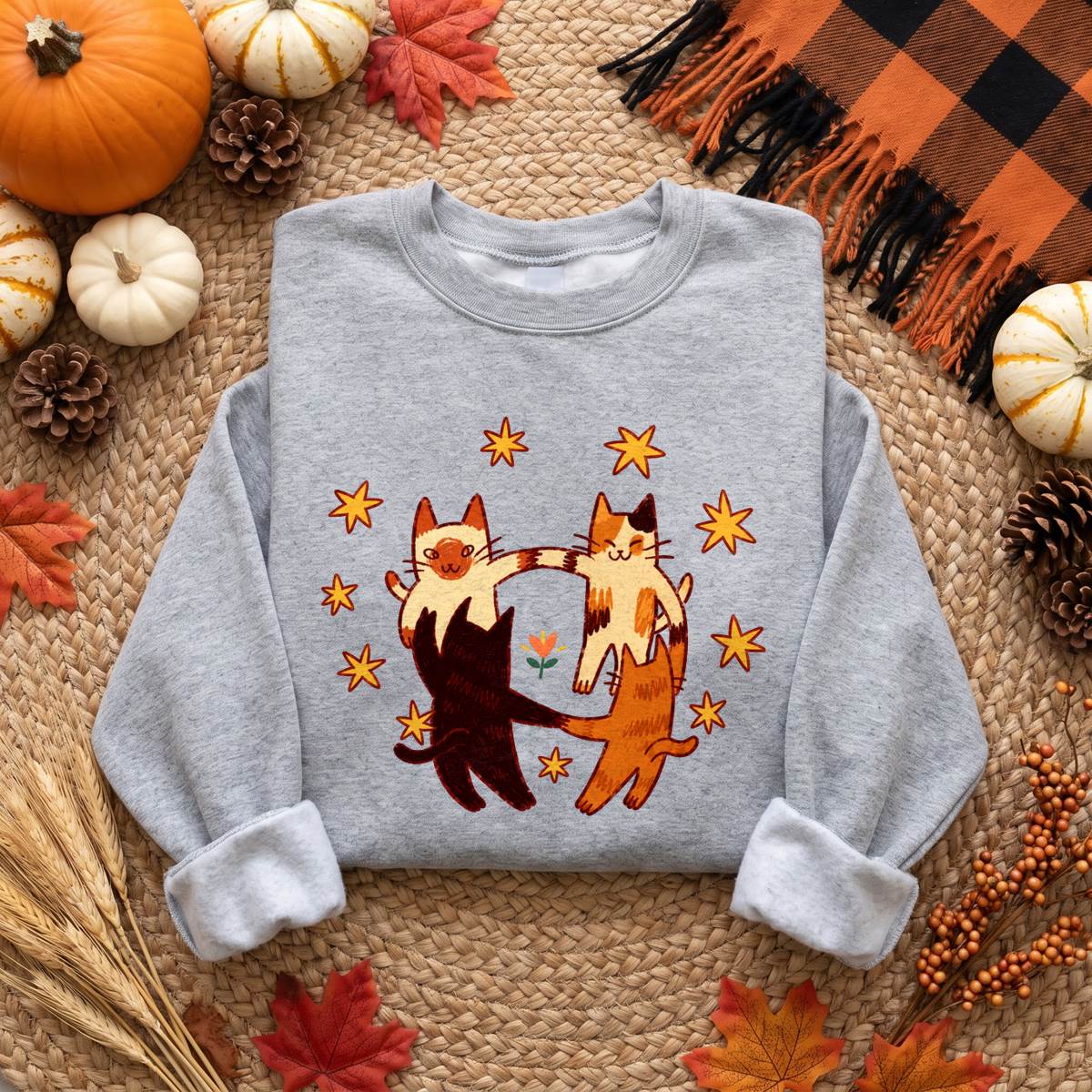 Cats Holding Paws Friendship Shirt, Cute Cat Lover T-Shirt, Sweatshirt & Hoodie, Best Friend Gift